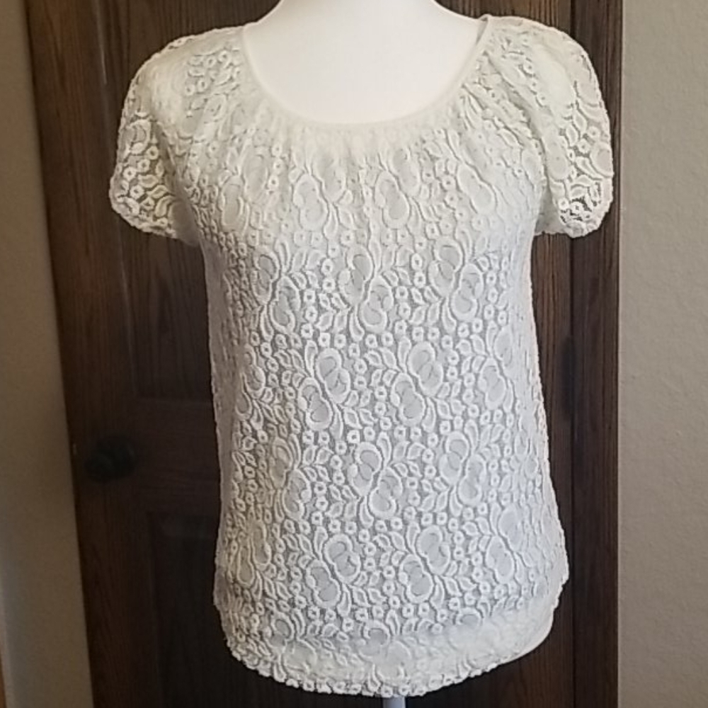 Ivory Crochet Top Jones New York Sport